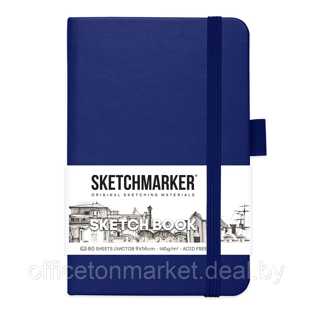 Скетчбук "Sketchmarker", 9x14 см, 140 г/м2, 80 листов, королевский синий - фото 1 - id-p209504548