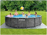 Бассейн каркасный INTEX 26744NP Prism Frame Greywood Premium с фильтр-насосом 549х122см, фото 5