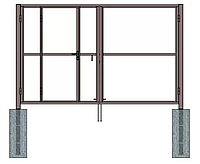 Каркас распашных ворот со встроенной калиткой 2,0 х 3,5 м