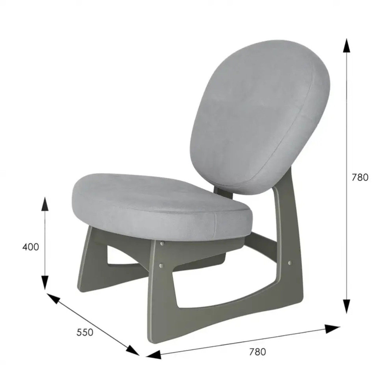 Кресло для отдыха Cмарт G Силуэт (дуб молочный + UltraSmoke) - фото 4 - id-p211187188