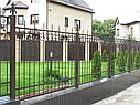 Забор сварной, с элементами ковки (с ковкой), коричневый, фото 8