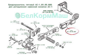 Тяга АС-1.09.03.000 для ротационной навесной косилки АС-1