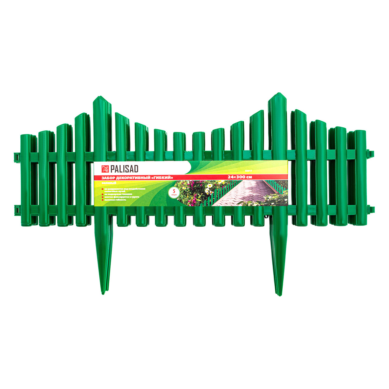 Забор декоративный "Гибкий", 24 х 300 см, зеленый, Россия, Palisad - фото 5 - id-p207768819