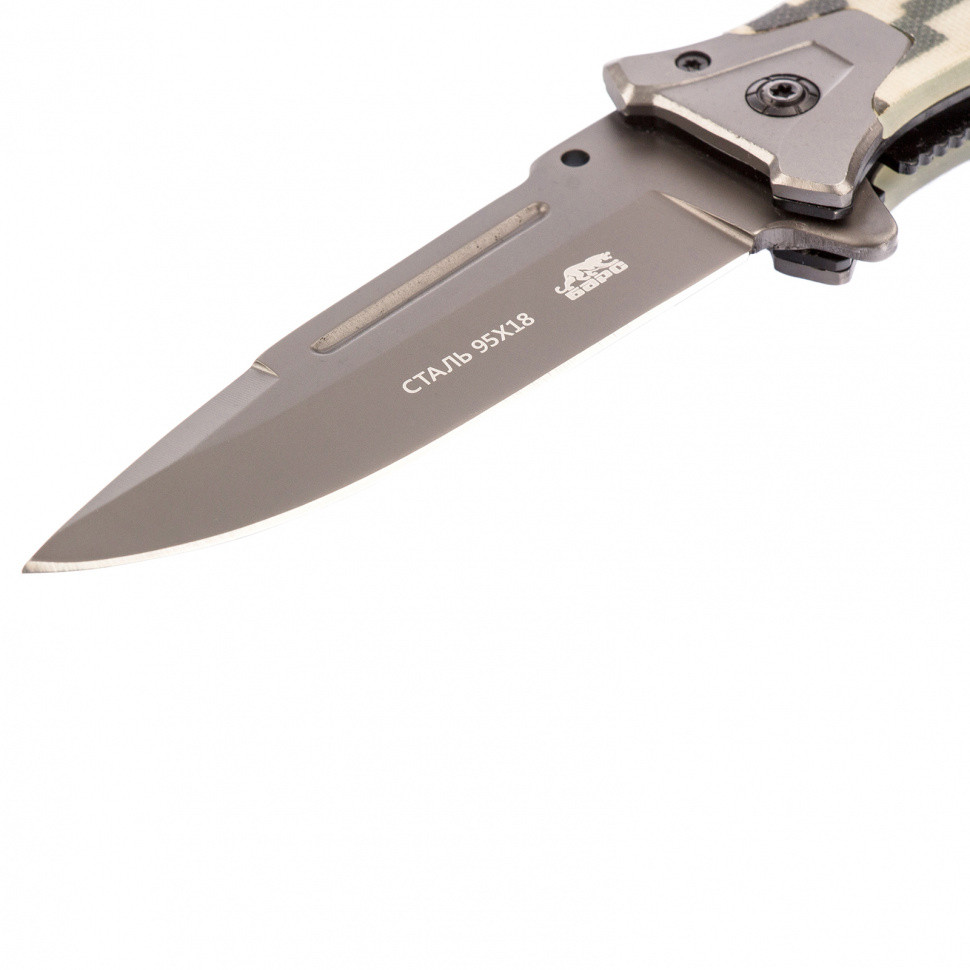 Нож туристический, складной, 220/90 мм, система Liner-Lock, с накладкой G10 на руке, стеклобой Барс - фото 3 - id-p207772386