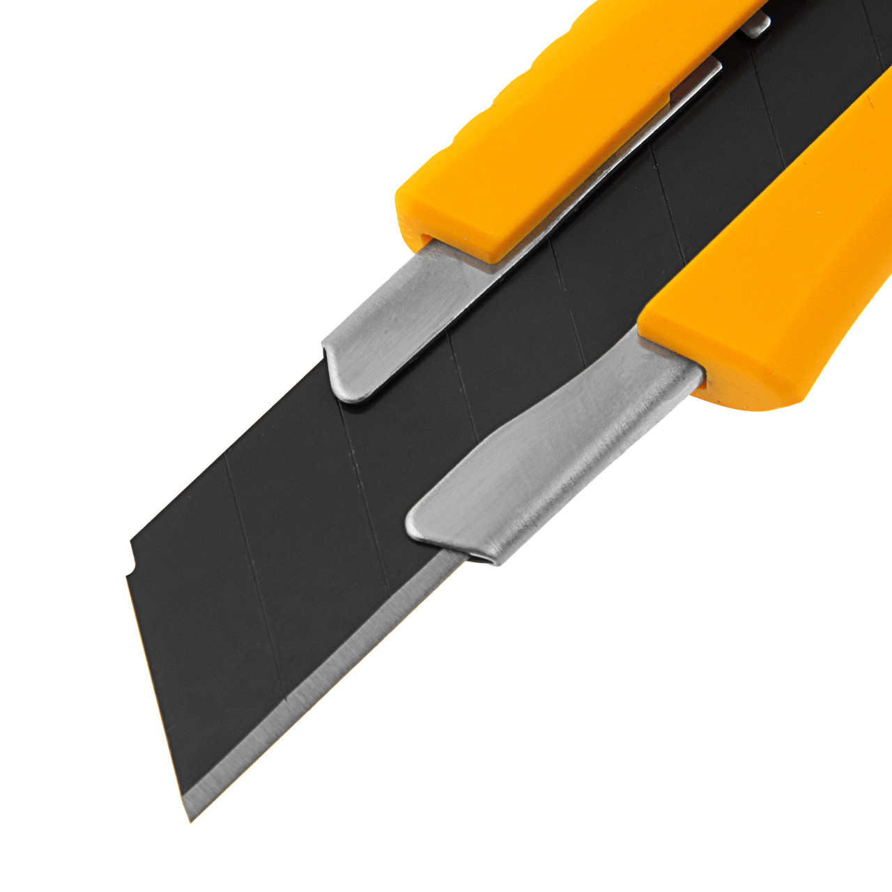 Нож, 18 мм, сменное лезвие, SK4, метал. направляющая, нажимной фиксатор// Denzel - фото 4 - id-p207773496
