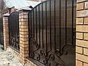 Забор сварной, с элементами ковки (с ковкой), с поликарбонатом, черный, фото 2