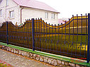 Забор сварной, с элементами ковки (с ковкой), с поликарбонатом, коричневый, фото 10