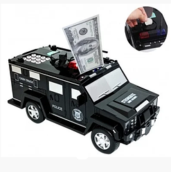 Полицейская машинка сейф копилка CASH TRUCK с кодом и отпечатком пальца