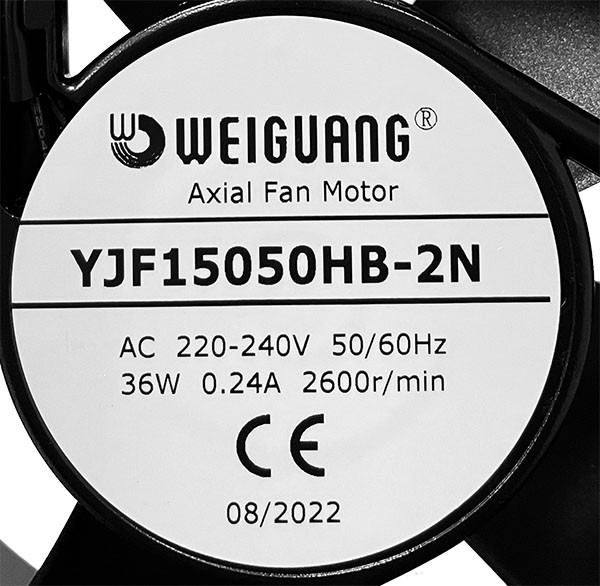 YJF15050HB Вентилятор 150х150х50 мм, 220V HB Weiguang - фото 2 - id-p211194074