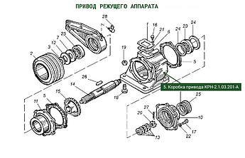 Коробка привода КРН-2.1.03.201-А для ротационной навесной косилки АС-1