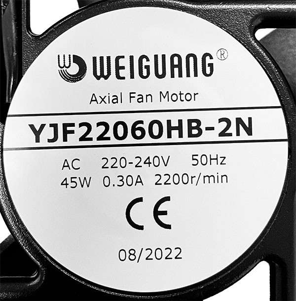 YJF22060HB Вентилятор 220х220х60 мм, 220V HB Weiguang - фото 2 - id-p211194083