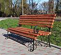 Садовая скамейка (мебель в сад), из металла, с элементами ковки, коричневый, фото 6