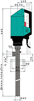 Электрический химстойкий бочковой насос Gruen Pumpen (Германия), 520 W, 1200 мм, полипропилен