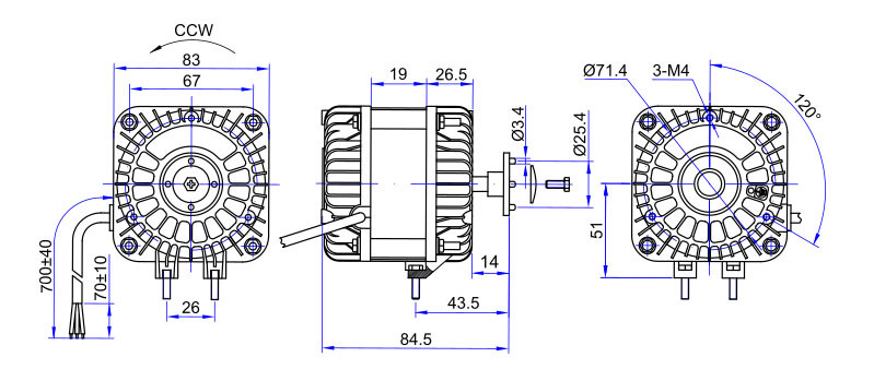YZF10-20-26-SB Двигатель вентилятора YZF 10-38 Вт | Weiguang YZF10-20 - фото 3 - id-p211199583