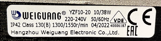 YZF10-20-26-SB Двигатель вентилятора YZF 10-38 Вт | Weiguang YZF10-20 - фото 2 - id-p211199583