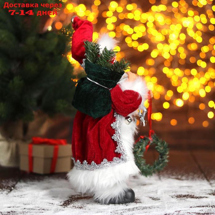 Дед Мороз "В красной шубке с новогодним венком" 16х30 см - фото 4 - id-p211175739