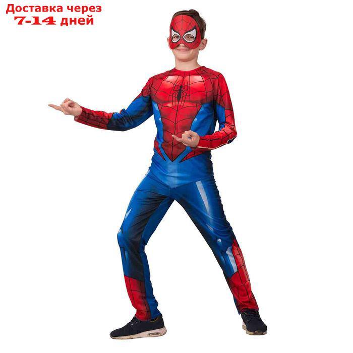 Карнавальный костюм "Человек-паук", куртка, брюки, головной убор, р.32, рост 122 см - фото 1 - id-p211172781
