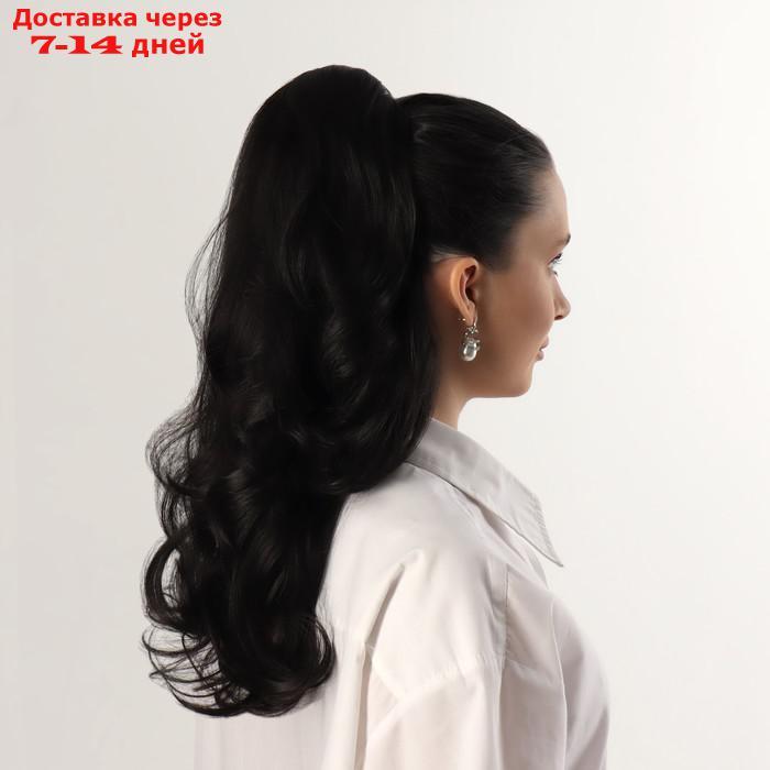 Хвост накладной, волнистый волос, на крабе, 40 см, 150 гр, цвет чёрный - фото 1 - id-p211172920
