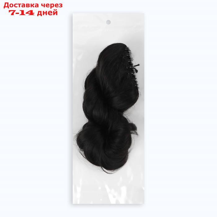 Хвост накладной, волнистый волос, на крабе, 40 см, 150 гр, цвет чёрный - фото 6 - id-p211172920