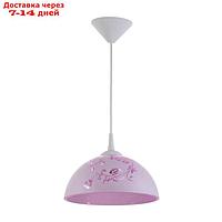 Светильник Колпак "Рочелл" 1 лампа E27 40Вт белый-розовый д.250