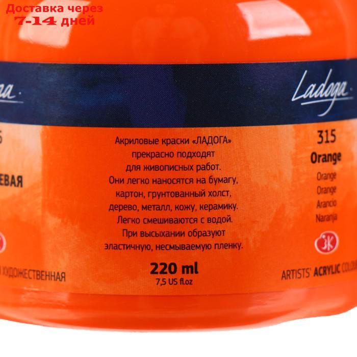 Краска акриловая художественная "Ладога", 220 мл, оранжевая - фото 2 - id-p211173543