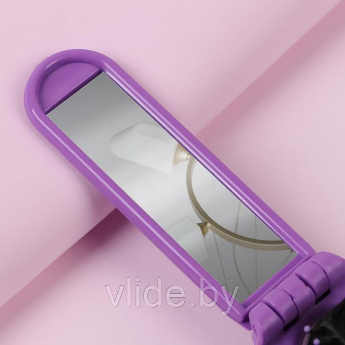 Расчёска массажная, складная, с зеркалом, 4 × 10/20 см, цвет МИКС - фото 3 - id-p211202359