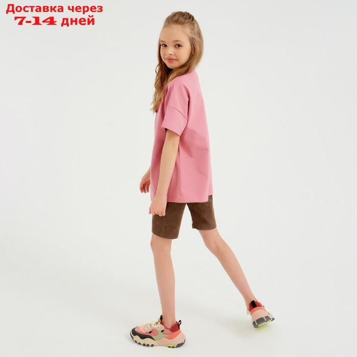 Футболка детская MINAKU:Basic line kids цвет пыльная роза, рост 98 - фото 3 - id-p211176920