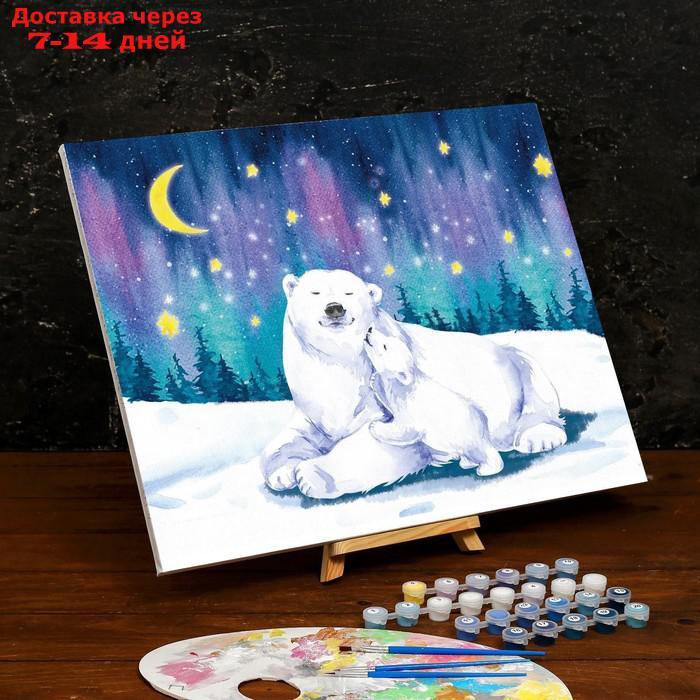 Картина по номерам на холсте с подрамником "Полярные медведи" 40×50 см - фото 2 - id-p211175100