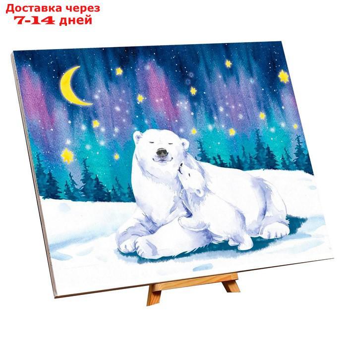 Картина по номерам на холсте с подрамником "Полярные медведи" 40×50 см - фото 5 - id-p211175100