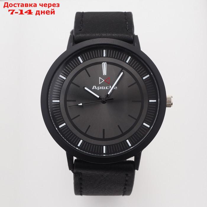 Часы наручные мужские "Арес", d=4.5 см, чёрный ремешок