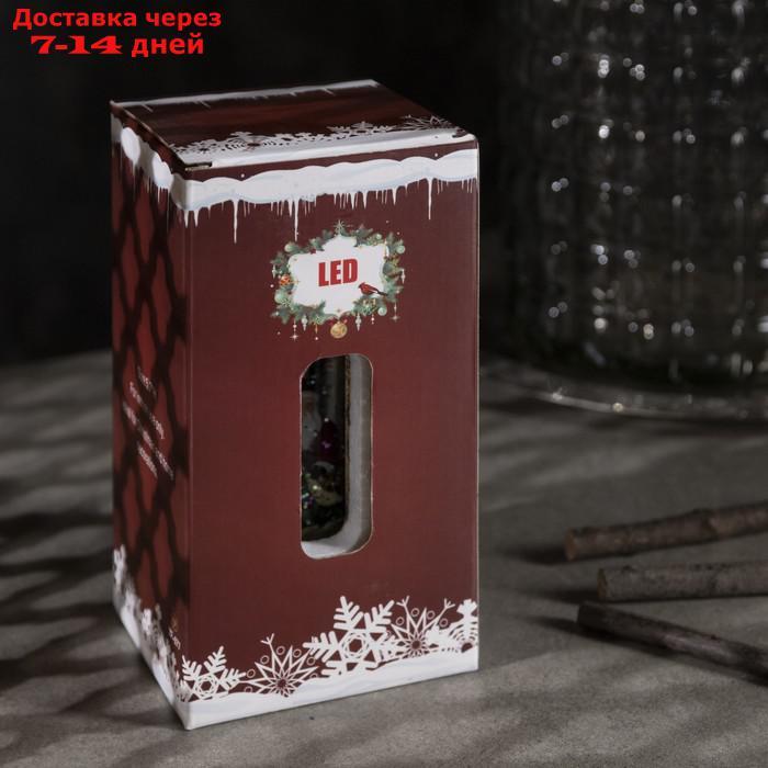 Фигура свет. "Дед Мороз в ротонде" 14х6.3х6.3 см, 1 LED, 3хAG13, блестки, Т/БЕЛЫЙ - фото 3 - id-p211175241