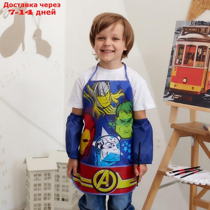 Набор детский для творчества "Команда Мстители",  (фартук 49х39 см и нарукавники)