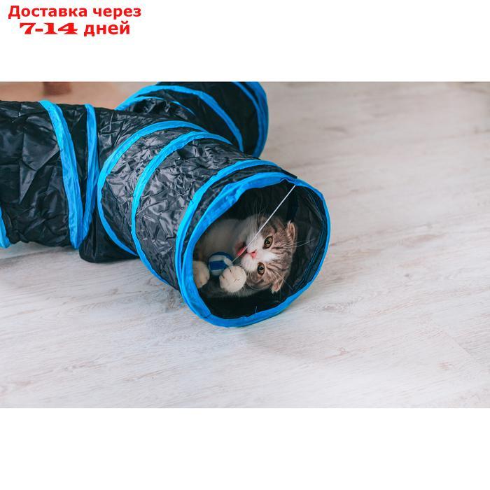 Туннель для кошек шуршащий "Тройник", 80 см, диаметр трубы 25 см - фото 2 - id-p211175436