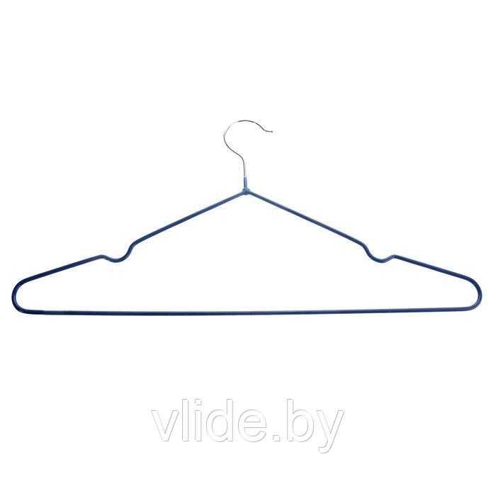 Вешалка-плечики для одежды Доляна, размер 40-44, антискользящее покрытие, цвет синий - фото 5 - id-p211203034