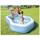 Бассейн надувной INTEX детский с баскетбольным кольцом 257х188х135 см, фото 4