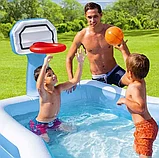 Бассейн надувной INTEX детский с баскетбольным кольцом 257х188х135 см, фото 5