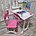 Растущая парта (стол) и растущий стул для дошкольника (подставка для книг, полка для канцтоваров) Розовый, фото 3