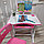 Растущая парта (стол) и растущий стул для дошкольника (подставка для книг, полка для канцтоваров) Розовый, фото 5