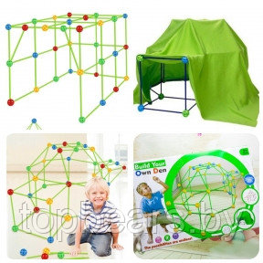 Детский конструктор Build Your Own Den 3D Палатка Создание объемных геометрических фигур 87 деталей, 3 - фото 1 - id-p211205263