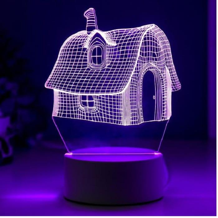 3D светильник «Сказочный домик» LED белый, 3 режима цвета - фото 2 - id-p211205148