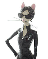 Фигурка сувенирная керамическая «Кошка в черной коже байкер» 18*8 см