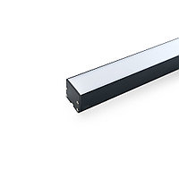 Профиль алюминиевый накладной чёрный CAB256 для светодиодной ленты 2000*35*35мм
