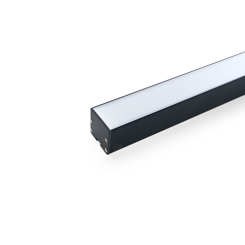 Профиль алюминиевый накладной чёрный CAB256 для светодиодной ленты 2000*35*35мм - фото 1 - id-p211256035