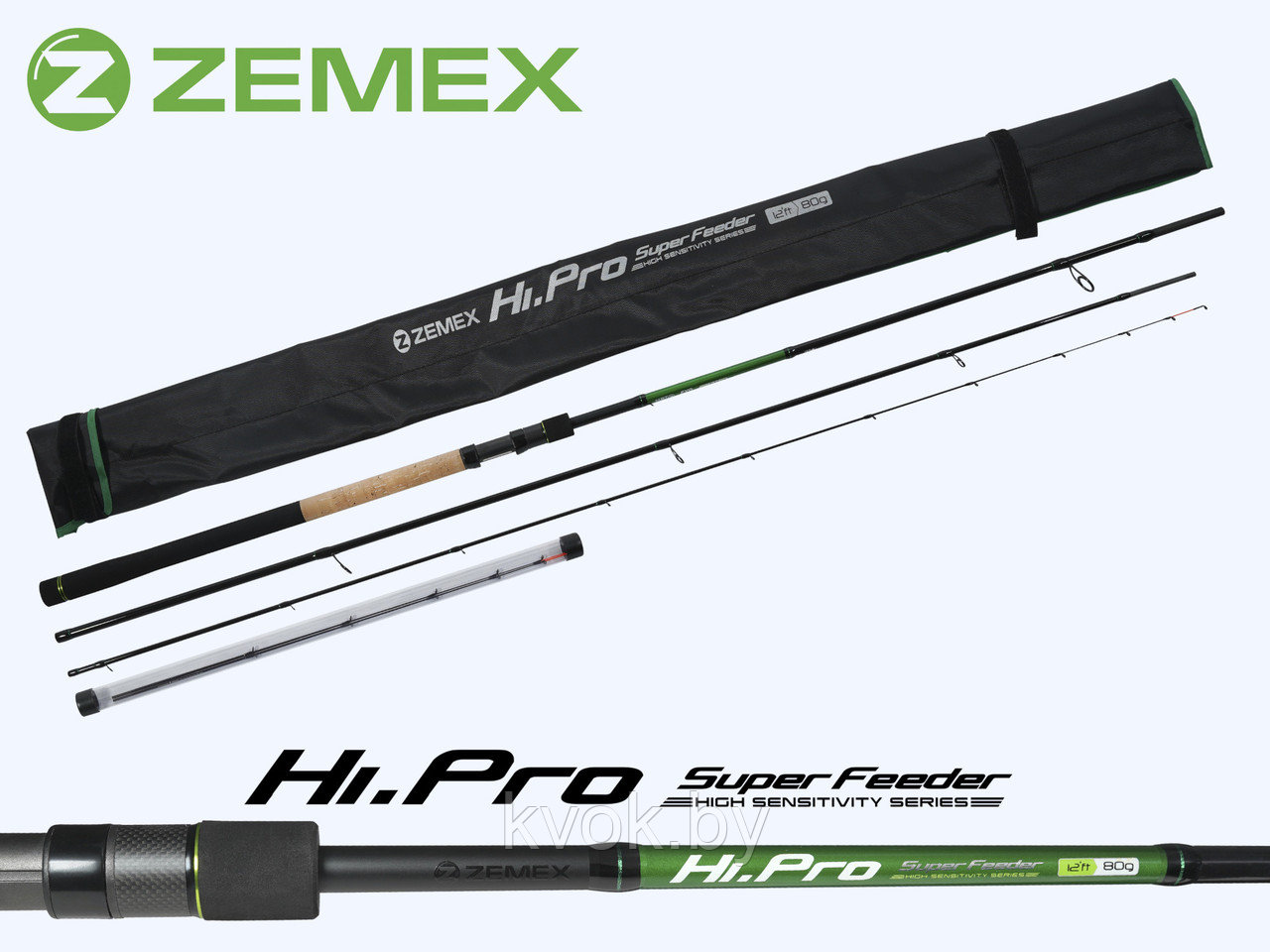 Удилище фидерное ZEMEX HI-PRO Super Feeder 12 ft 3.6м до 80 гр. - фото 1 - id-p211257033
