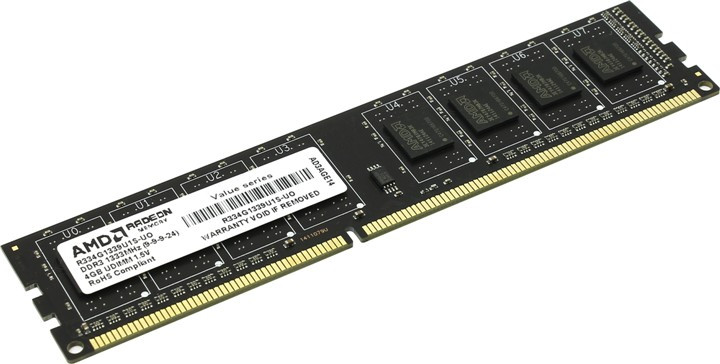 AMD RADEON Memory R334G1339U1S-U(O) DDR3 DIMM 4Gb PC3-10600 CL9