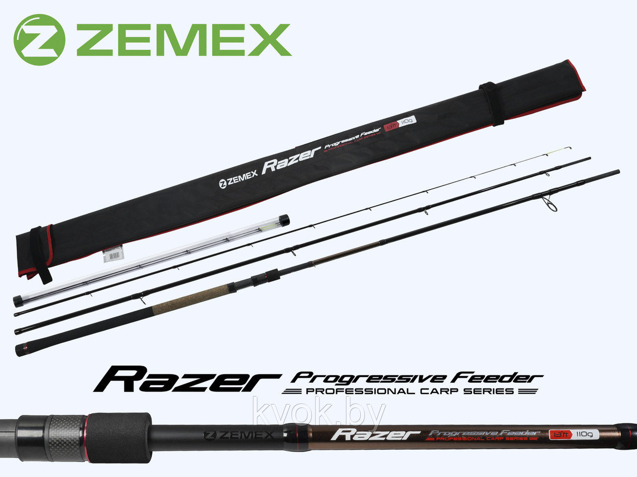 Удилище фидерное ZEMEX RAZER Method Feeder 13 ft 3.9м до 140 гр.