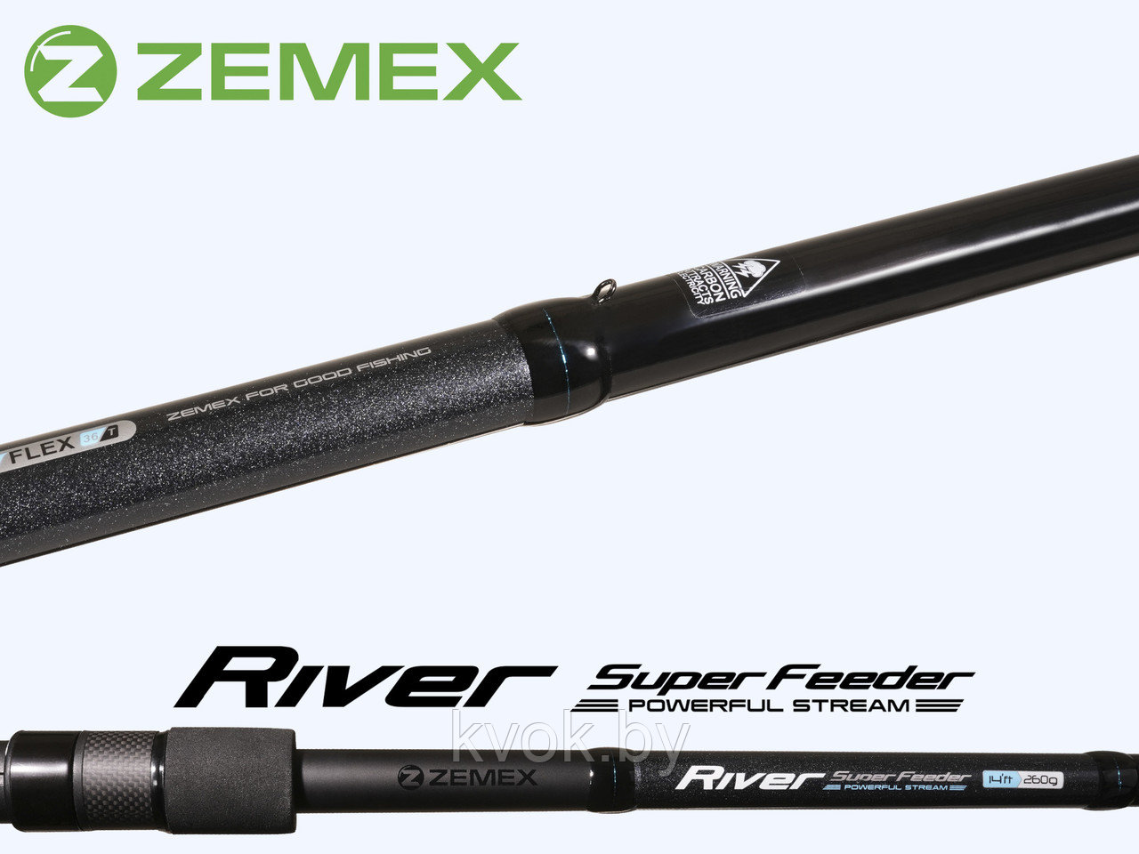 Удилище фидерное ZEMEX RIVER Super Feeder 12 ft 3.6м до 150 гр. - фото 6 - id-p211260141