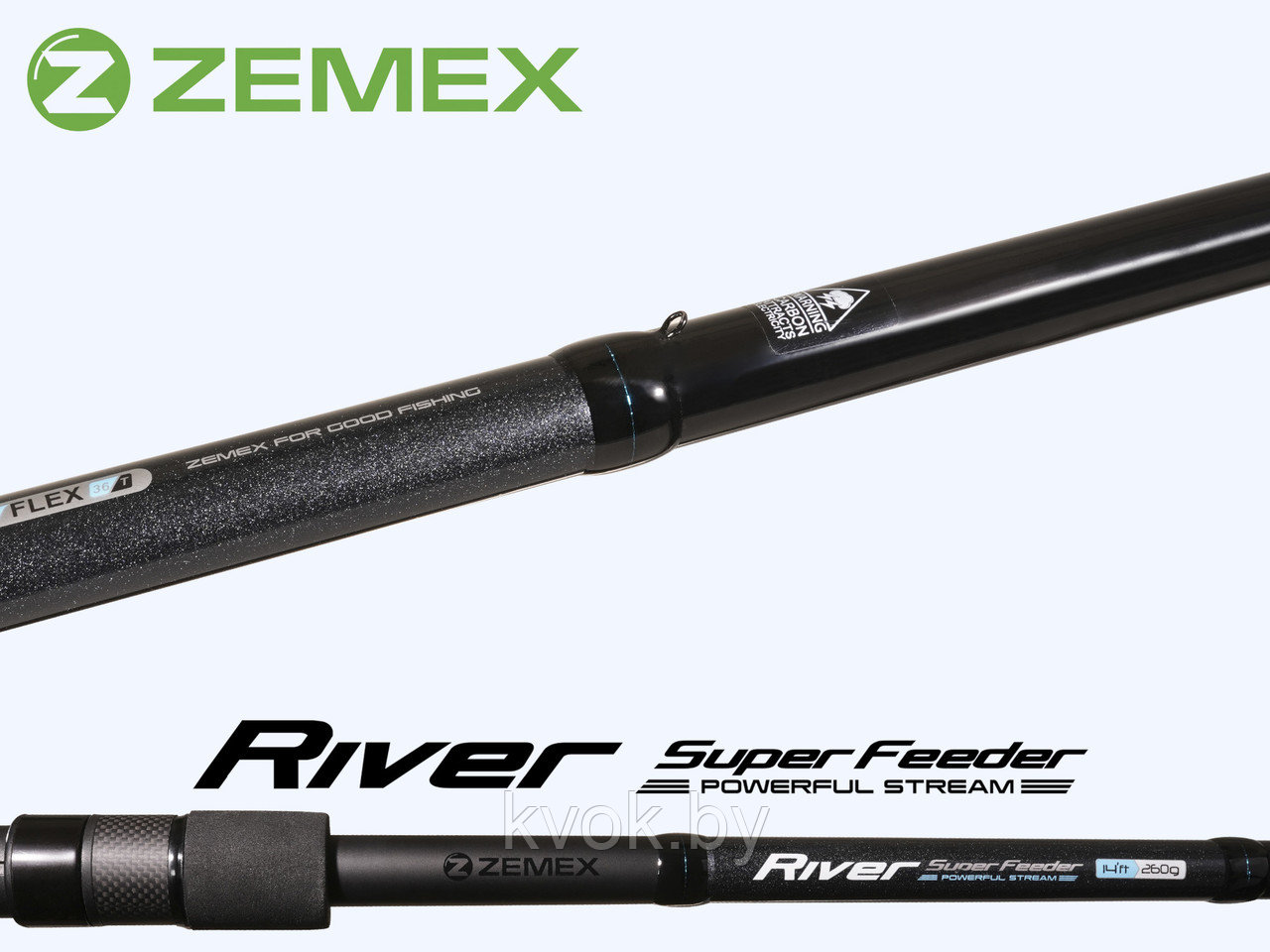 Удилище фидерное ZEMEX RIVER Super Feeder 13 ft 3.9м до 180 гр. - фото 6 - id-p211260145