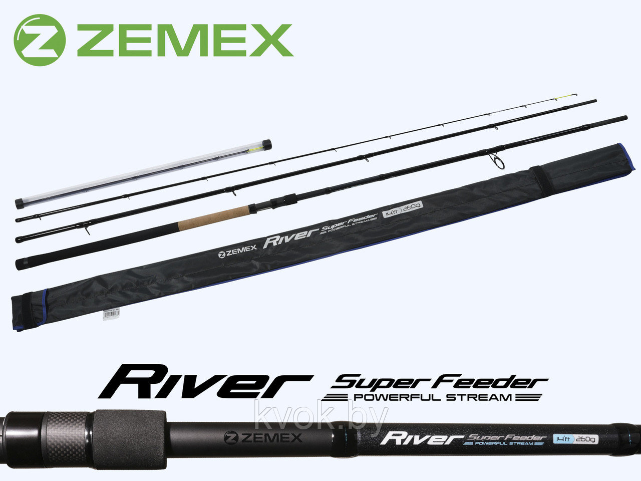 Удилище фидерное ZEMEX RIVER Super Feeder 14 ft 4.2м до 200 гр. - фото 1 - id-p211260146