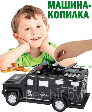 Полицейская машинка сейф копилка CASH TRUCK с кодом и отпечатком пальца, фото 2